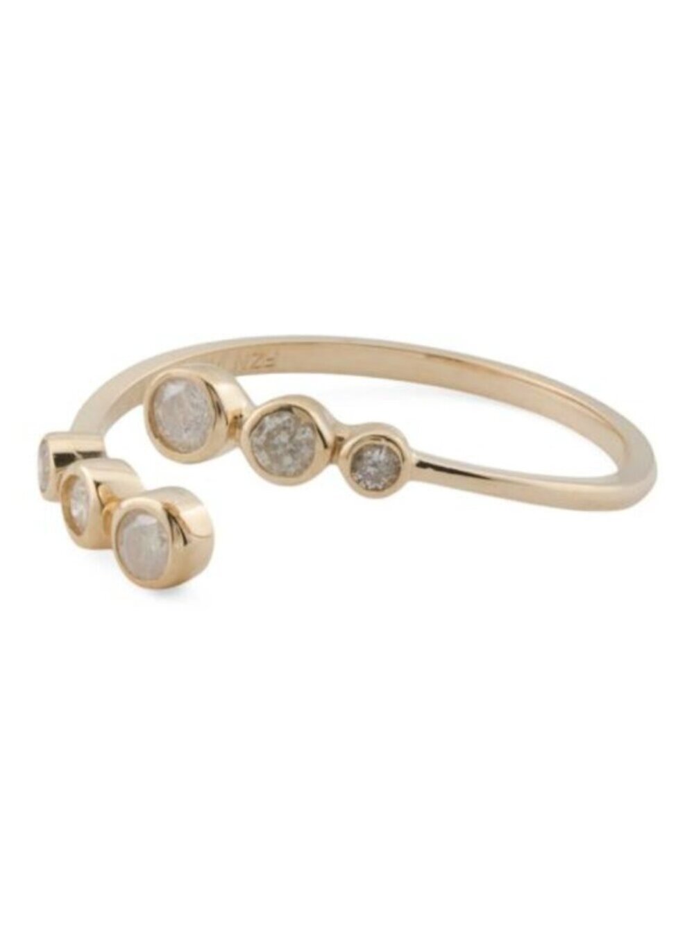 WHITE LOTUS 14kt Gold Diamond Bezel Bypass Ring